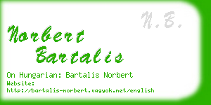 norbert bartalis business card